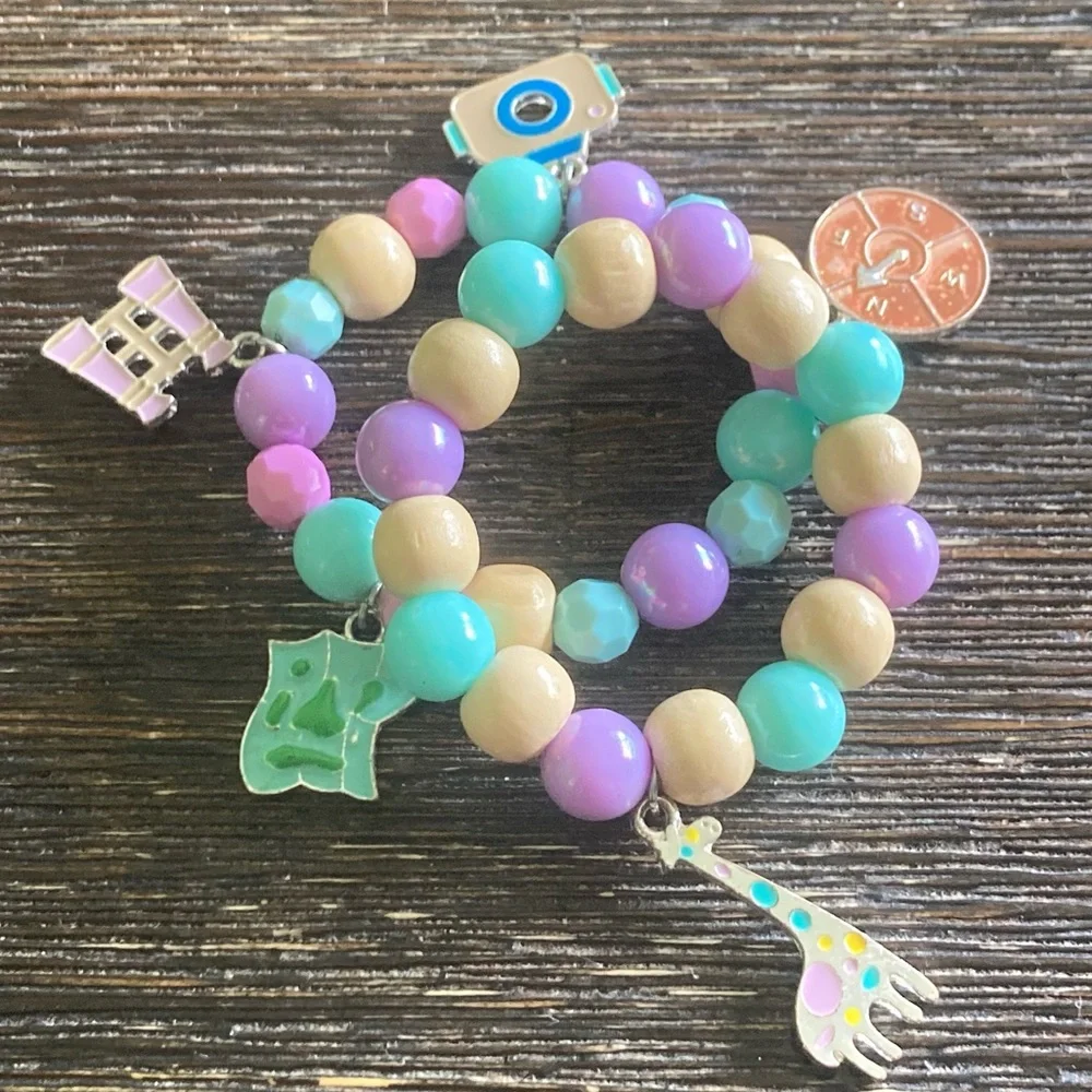💎 2 Toddler Stretch Bracelets - Adventure Themed